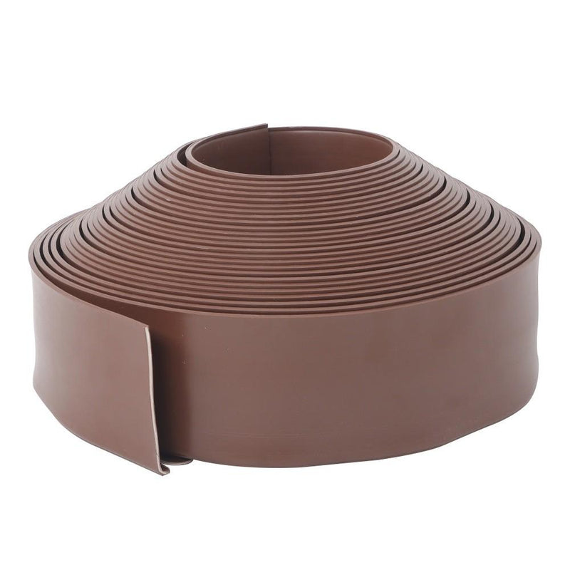 DURAFORCE 66FT 4" Brown Garden Landscape Edging No Dig Lawn Edging Border W/60 8-In Spikes