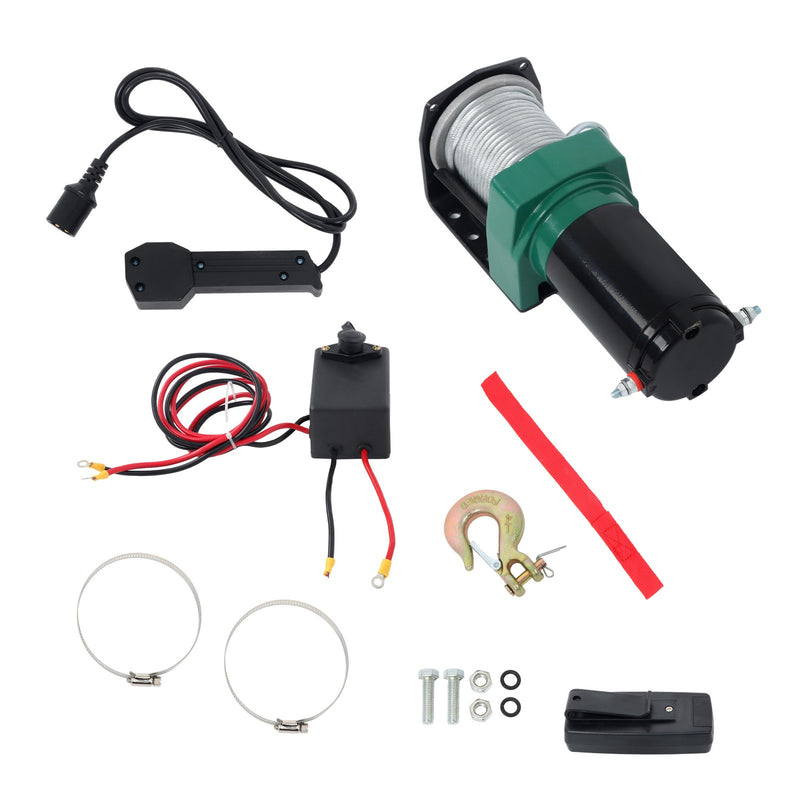 DURAFORCE 2500LBS ATV/UTV Electric Winch 5/32in x 50ft Steel Cable Winch 12V/1.3HP Copper