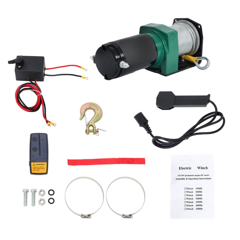 DURAFORCE 2500LBS ATV/UTV Electric Winch 5/32in x 50ft Steel Cable Winch 12V/1.3HP Copper