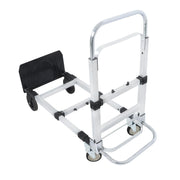 DURAFORCE Carbon Steel 2 in 1 Hand Truck Dolly W/ Rubber Brake-Wheels and 2 Elastic Ropes