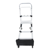 DURAFORCE Carbon Steel 2 in 1 Hand Truck Dolly W/ Rubber Brake-Wheels and 2 Elastic Ropes