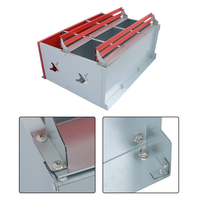 DURAFORCE 6 Compartment Heavy Nesting Box Chicken Nesting Box 6 Room Metal Nesting Red
