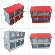 DURAFORCE 6 Compartment Heavy Nesting Box Chicken Nesting Box 6 Room Metal Nesting Red