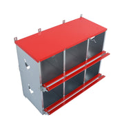 DURAFORCE 6 Compartment Heavy Nesting Box Chicken Nesting Box 6 Room Metal Nesting Red