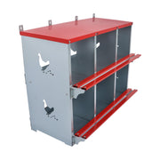DURAFORCE 6 Compartment Heavy Nesting Box Chicken Nesting Box 6 Room Metal Nesting Red