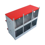 DURAFORCE 6 Compartment Heavy Nesting Box Chicken Nesting Box 6 Room Metal Nesting Red