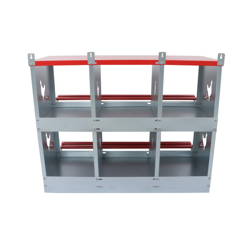 DURAFORCE 6 Compartment Heavy Nesting Box Chicken Nesting Box 6 Room Metal Nesting Red