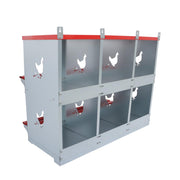 DURAFORCE 6 Compartment Heavy Nesting Box Chicken Nesting Box 6 Room Metal Nesting Red