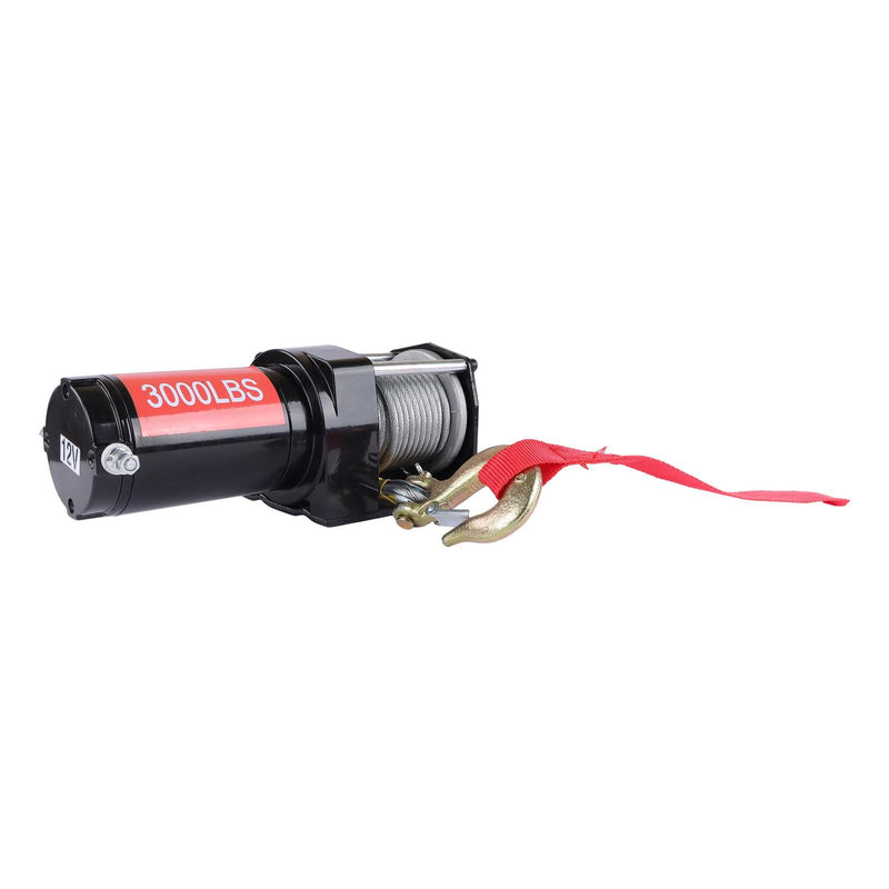DURAFORCE IP55 Waterproof Electric Winch 3000lbs with 3/16in x 32ft 7 Strand Steel Cable