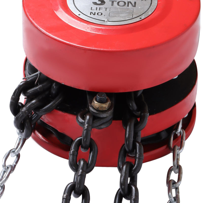DURAFORCE 10ft 6600lbs Puller Block Manual Steel Hand Chain Hoist W/ 360° Swivel Hooks