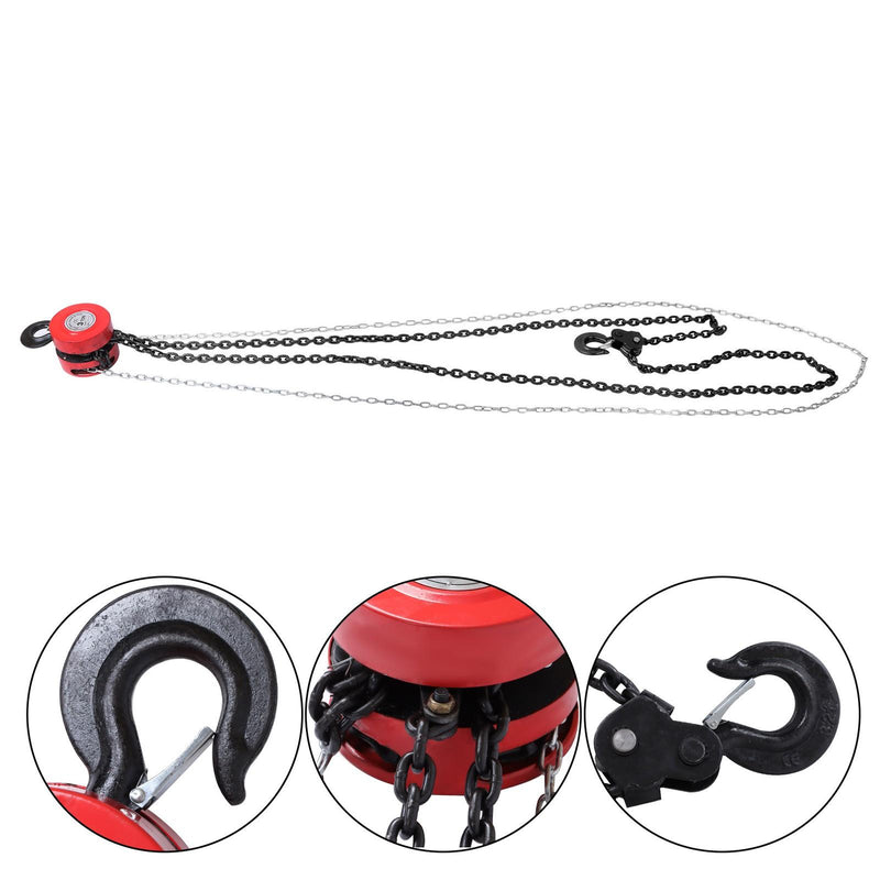 DURAFORCE 10ft 6600lbs Puller Block Manual Steel Hand Chain Hoist W/ 360° Swivel Hooks