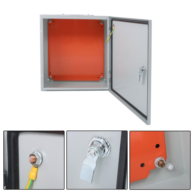 DURAFORCE 16x16x6" Electrical Enclosure Carbon Steel IP65 Wall Mount Junction Box w/ Lock