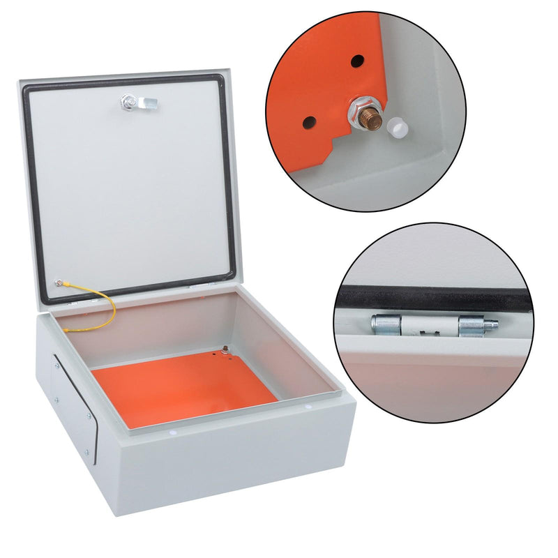 DURAFORCE 16x16x6" Electrical Enclosure Carbon Steel IP65 Wall Mount Junction Box w/ Lock