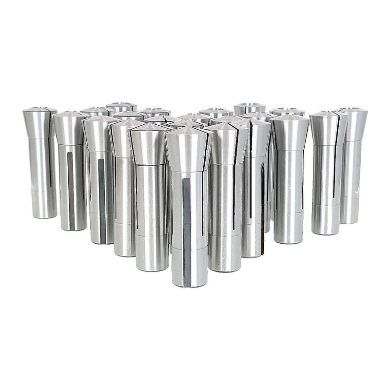 DURAFORCE 23 pcs R8 Collet Set Fractional 1/16" to 3/4" High Precision