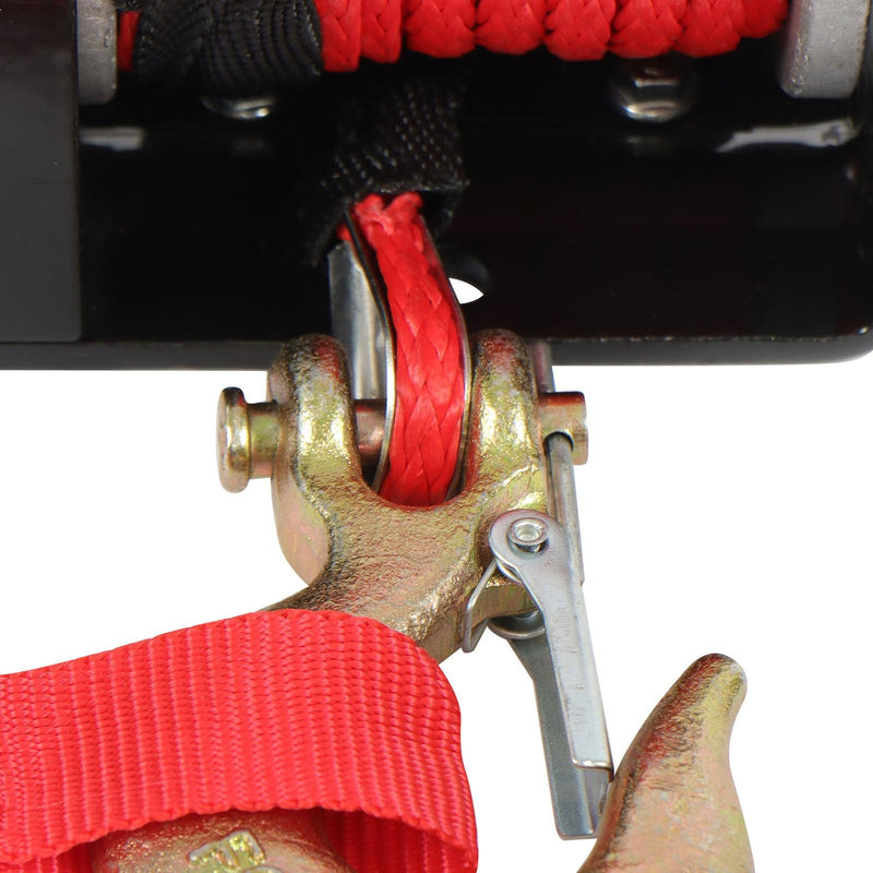 DURAFORCE 12VDC/1.3HP 2500lbs Electric Winch Synthetic Rope Nylon Towing Winches ATV UTV