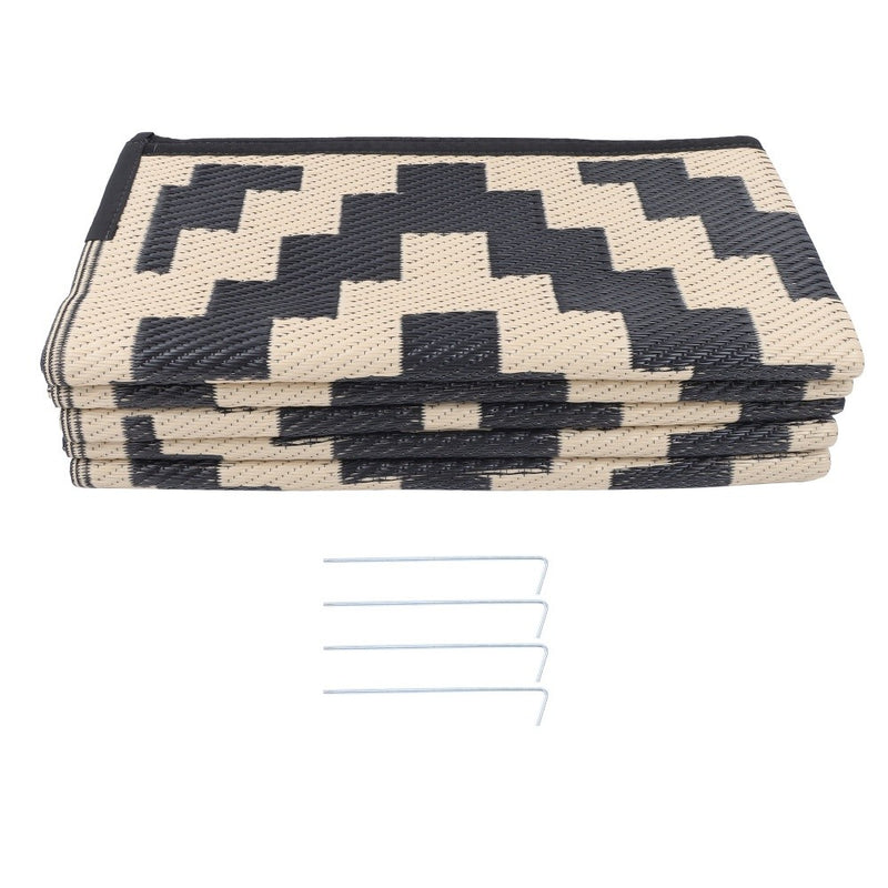 DURAFORCE Waterproof Outdoor Rug 8x10 ft Outdoor Plastic Straw Rug For Camping RV Deck