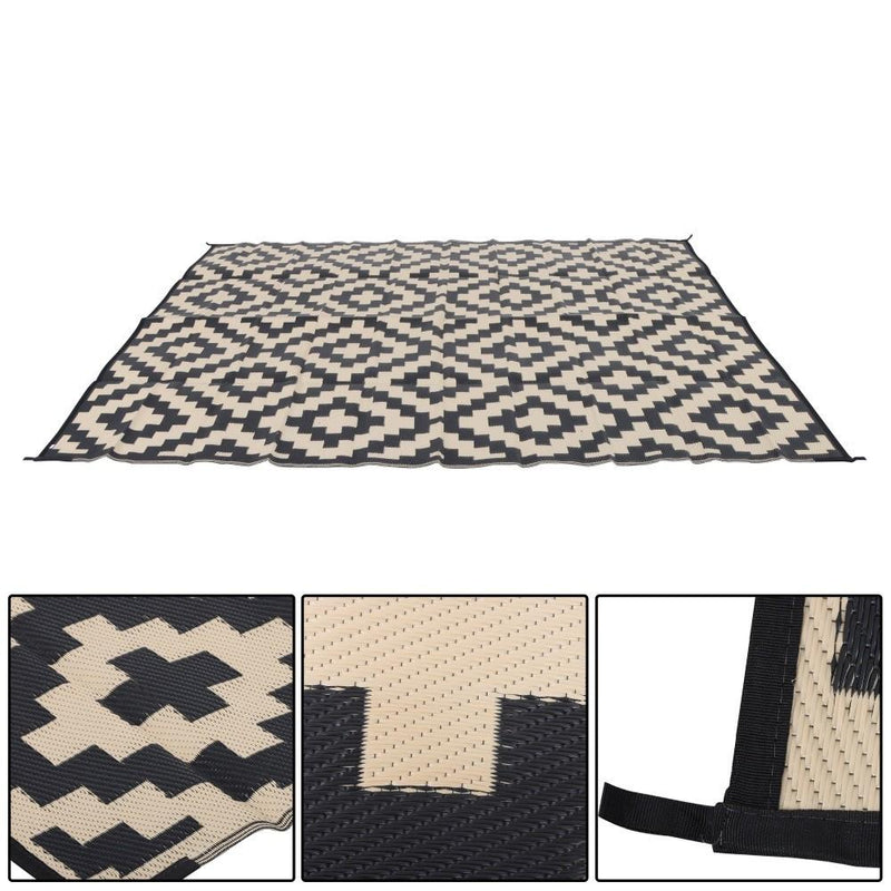 DURAFORCE Waterproof Outdoor Rug 8x10 ft Outdoor Plastic Straw Rug For Camping RV Deck
