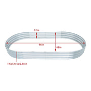 DURAFORCE 2Pcs 8×4×1 ft Galvanized Raised Garden Bed Kit Raised Garden Boxes Outdoor Oval
