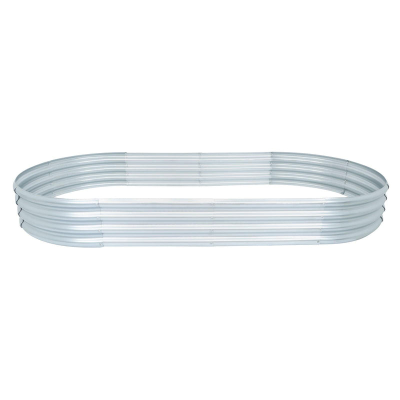 DURAFORCE 2Pcs 8×4×1 ft Galvanized Raised Garden Bed Kit Raised Garden Boxes Outdoor Oval