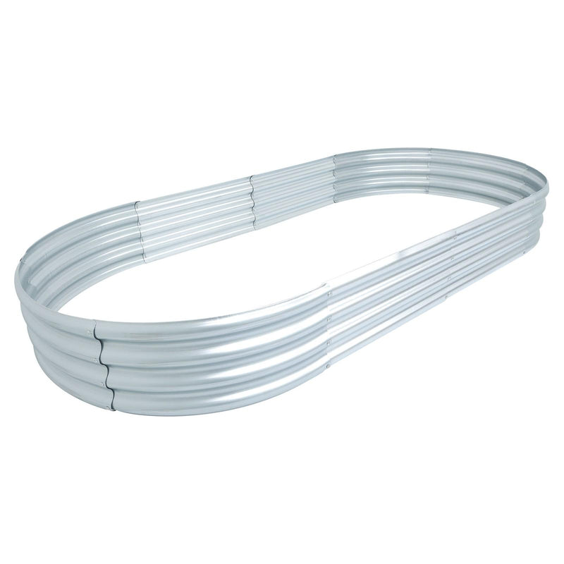 DURAFORCE 2Pcs 8×4×1 ft Galvanized Raised Garden Bed Kit Raised Garden Boxes Outdoor Oval
