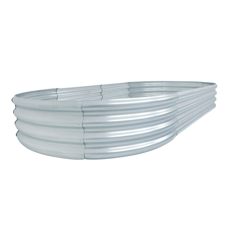 DURAFORCE 2Pcs 8×4×1 ft Galvanized Raised Garden Bed Kit Raised Garden Boxes Outdoor Oval
