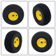 DURAFORCE 15x6.00-6 Inch Lawn Mower Tire & Wheel 3/4" Axle, 3" Hub Inflated Tires 2-Pack