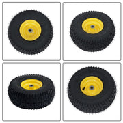 DURAFORCE 15x6.00-6 Inch Lawn Mower Tire & Wheel 3/4" Axle, 3" Hub Inflated Tires 2-Pack