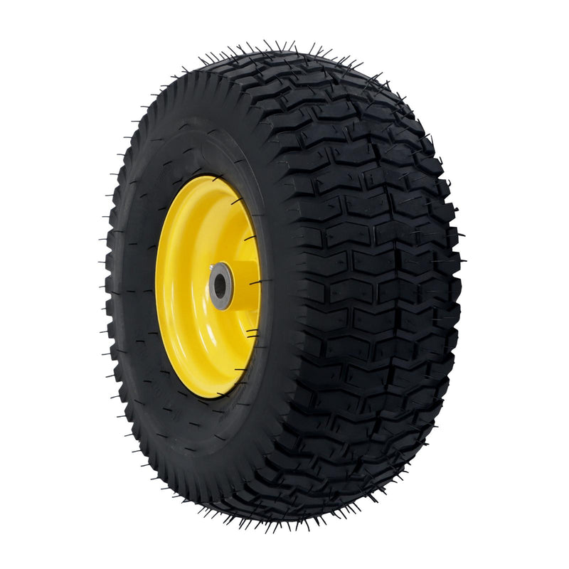 DURAFORCE 15x6.00-6 Inch Lawn Mower Tire & Wheel 3/4" Axle, 3" Hub Inflated Tires 2-Pack