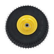 DURAFORCE 15x6.00-6 Inch Lawn Mower Tire & Wheel 3/4" Axle, 3" Hub Inflated Tires 2-Pack