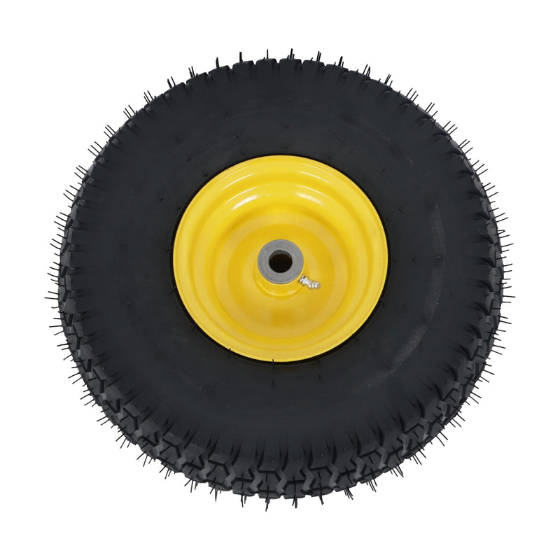 DURAFORCE 15x6.00-6 Inch Lawn Mower Tire & Wheel 3/4" Axle, 3" Hub Inflated Tires 2-Pack