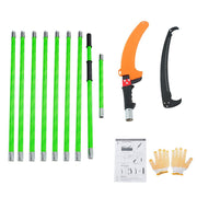 DURAFORCE 30 Feet Tree Pole Pruner Durable Tree Trimmers Handle Manual Branches Green