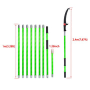 DURAFORCE 30 Feet Tree Pole Pruner Durable Tree Trimmers Handle Manual Branches Green