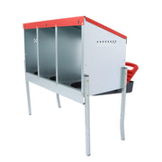 DURAFORCE Red 3 Holes Chicken Ducks Eggs Nesting Boxes With Metal Legs Chicken Laying Box
