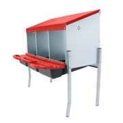 DURAFORCE Red 3 Holes Chicken Ducks Eggs Nesting Boxes With Metal Legs Chicken Laying Box