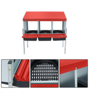 DURAFORCE Red 3 Holes Chicken Ducks Eggs Nesting Boxes With Metal Legs Chicken Laying Box