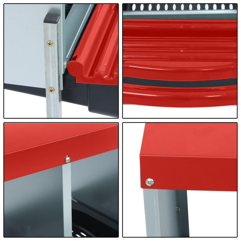 DURAFORCE Red 3 Holes Chicken Ducks Eggs Nesting Boxes With Metal Legs Chicken Laying Box