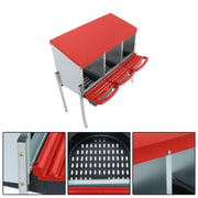 DURAFORCE Red 3 Holes Chicken Ducks Eggs Nesting Boxes With Metal Legs Chicken Laying Box