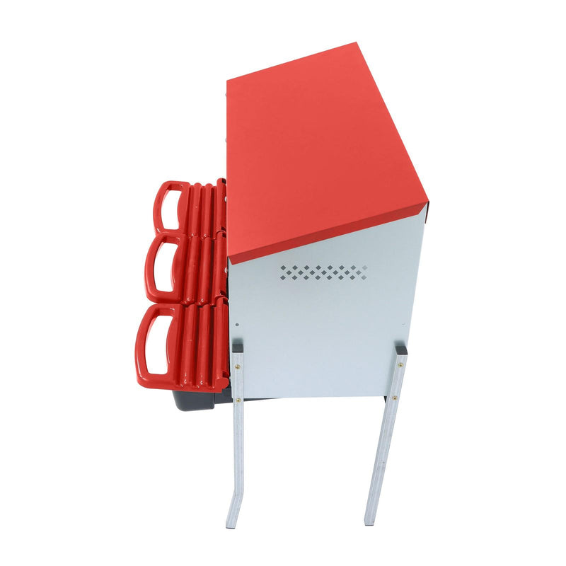 DURAFORCE Red 3 Holes Chicken Ducks Eggs Nesting Boxes With Metal Legs Chicken Laying Box