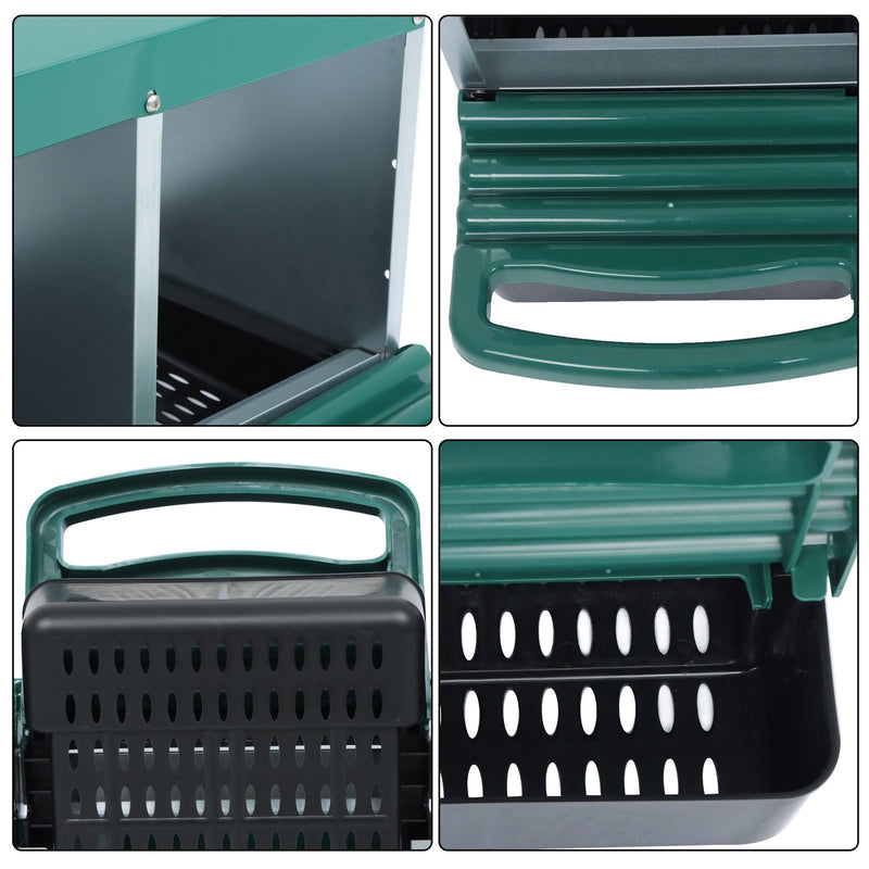DURAFORCE New Rollout Egg Collection 4 Hole Chicken Nest Box Hen Lay Nest Box Coop Green