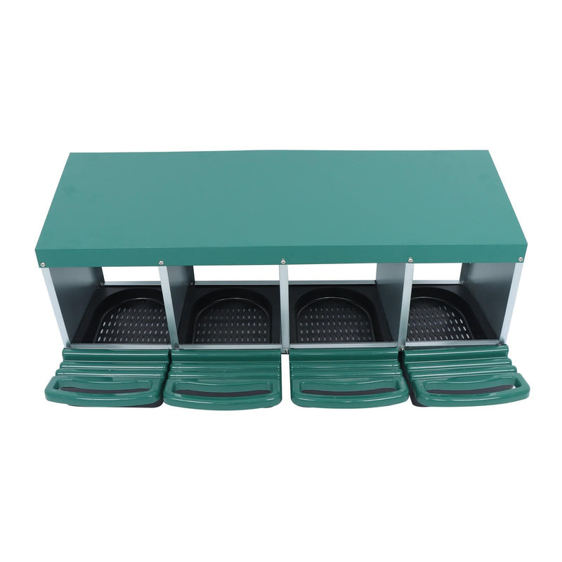 DURAFORCE New Rollout Egg Collection 4 Hole Chicken Nest Box Hen Lay Nest Box Coop Green