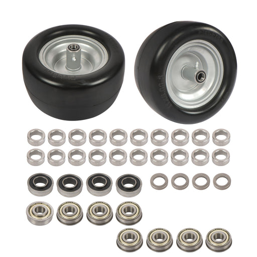 DURAFORCE 11x6.00-5 Flat Free Tire And Wheel Solid Rubbe For Riding Lawn Mower Tires 2Pack