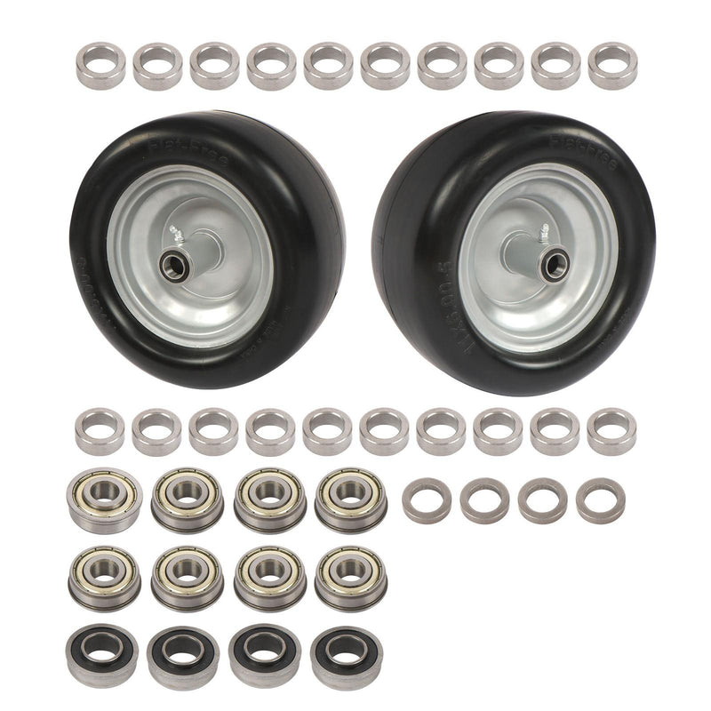 DURAFORCE 11x6.00-5 Flat Free Tire And Wheel Solid Rubbe For Riding Lawn Mower Tires 2Pack