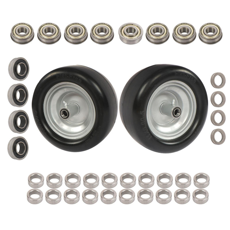 DURAFORCE 11x6.00-5 Flat Free Tire And Wheel Solid Rubbe For Riding Lawn Mower Tires 2Pack