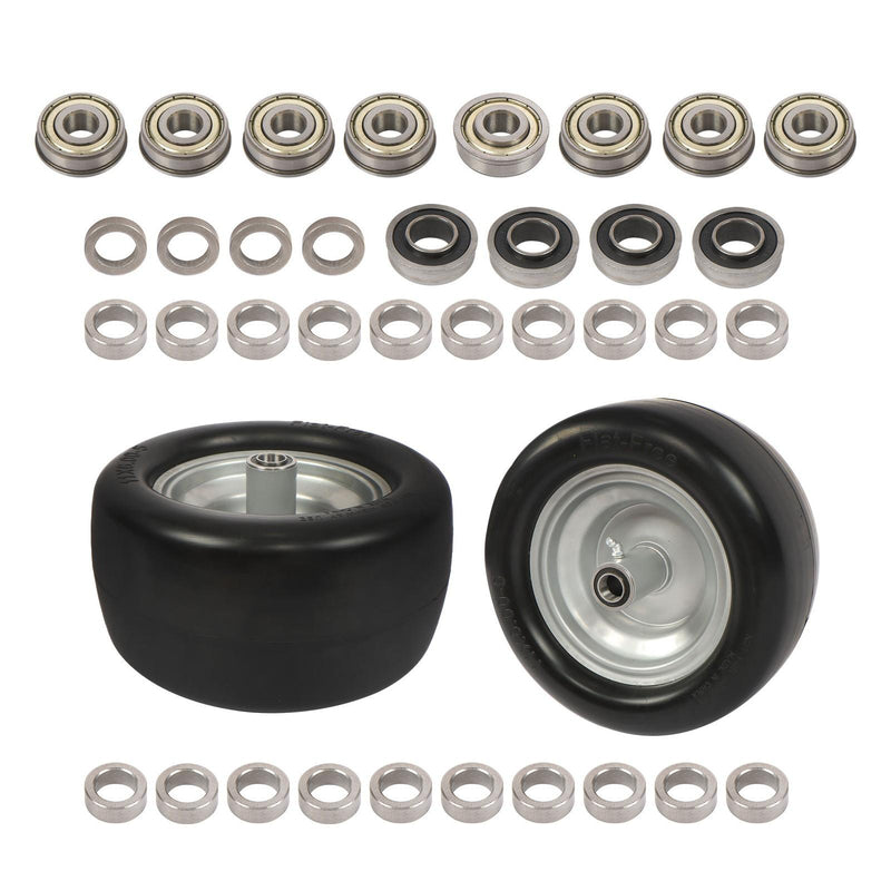 DURAFORCE 11x6.00-5 Flat Free Tire And Wheel Solid Rubbe For Riding Lawn Mower Tires 2Pack