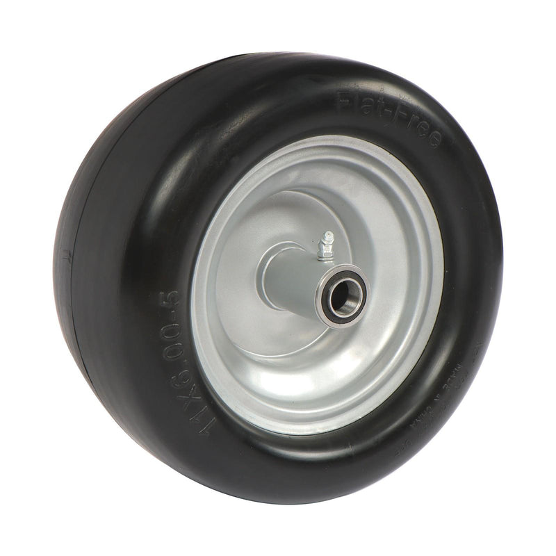 DURAFORCE 11x6.00-5 Flat Free Tire And Wheel Solid Rubbe For Riding Lawn Mower Tires 2Pack