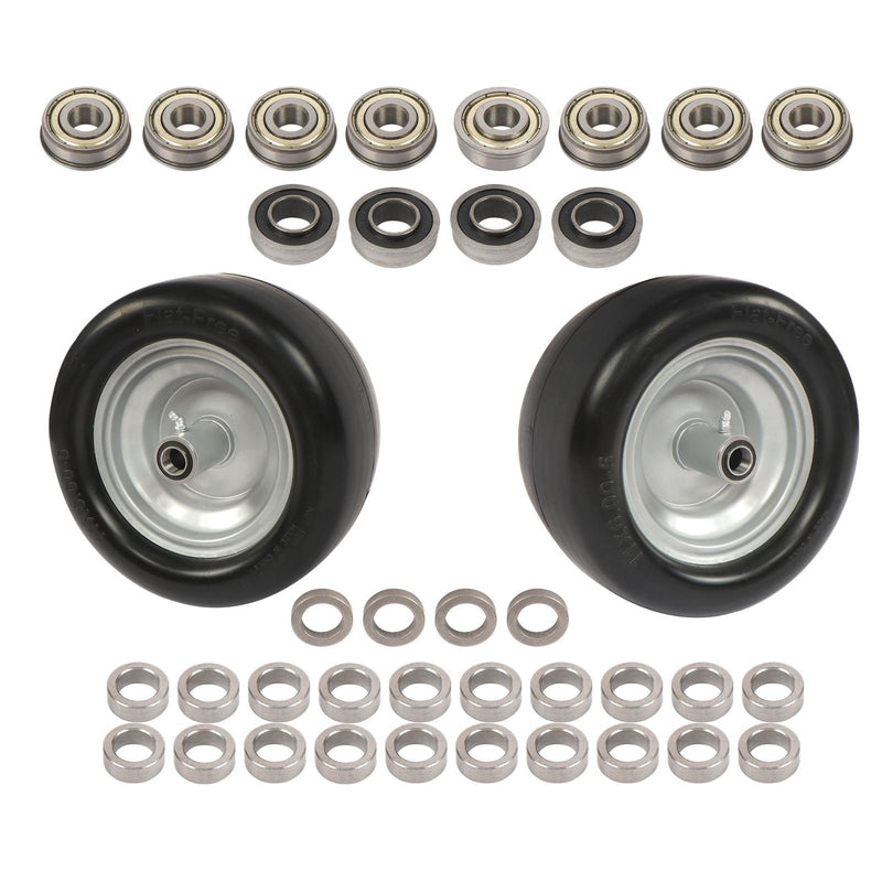 DURAFORCE 11x6.00-5 Flat Free Tire And Wheel Solid Rubbe For Riding Lawn Mower Tires 2Pack