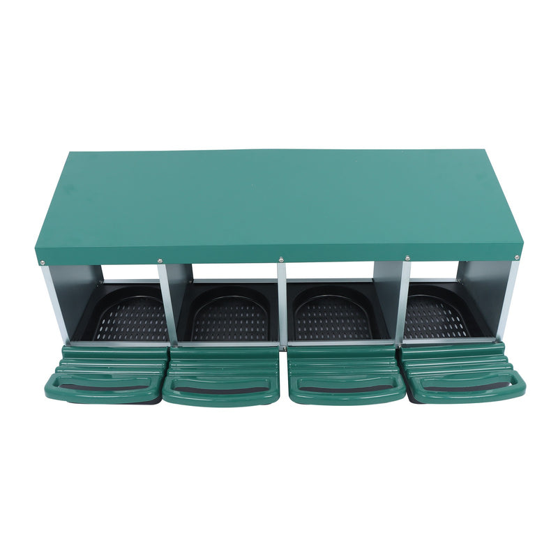 DURAFORCE 4 Hole Chicken Nesting Boxes Metal Chicken Egg Laying Box with Perch