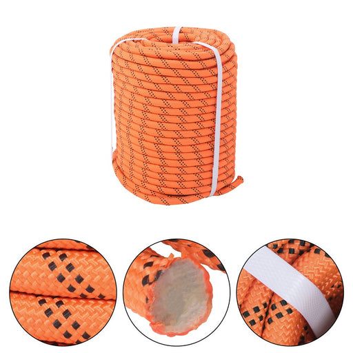 DURAFORCE 1/2"×220' 48 Strands Polyester Braided Arborist Rope For Tree Work Orange &Black