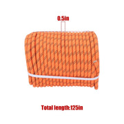 DURAFORCE 1/2"×220' 48 Strands Polyester Braided Arborist Rope For Tree Work Orange &Black