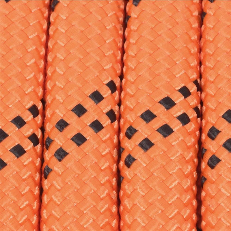 DURAFORCE 1/2"×220' 48 Strands Polyester Braided Arborist Rope For Tree Work Orange &Black